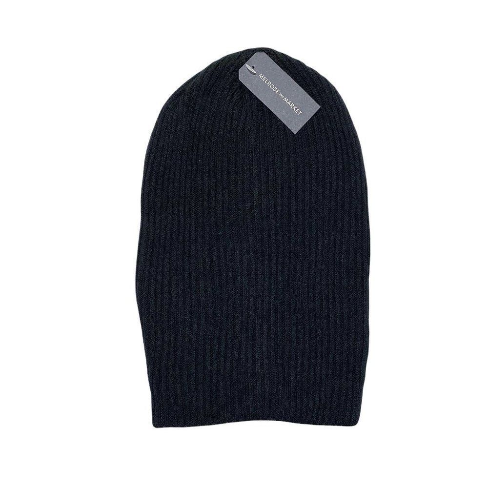 NEW MELROSE AND MARKET Soft Ribbed Knit Beanie In Black
